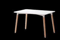 BOGOTÀ TAVOLO IN LEGNO 120 X 80 X 74 TOP BIANCO E GAMBE LEGNO