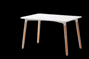 BOGOTÀ TAVOLO IN LEGNO 120 X 80 X 74 TOP BIANCO E GAMBE LEGNO