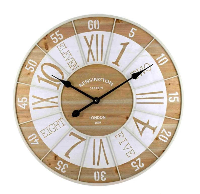 OROLOGIO DA PARETE NUMERI FANTASIA STRUTTURA IN METALLO 60X5 CM LEGNO