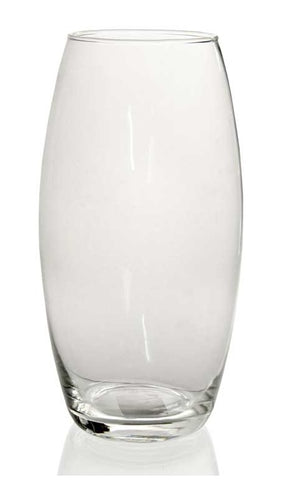 VASO DA ARREDO IN VETRO OVALE 12X37CM TRASPARENTE