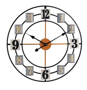 OROLOGIO DA PARETE IN METALO STILE FANTASIA 60X2 CM CON NUMERI GRANDI