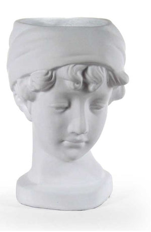 VASO TESTA DI MORO DONNA 25X18X29 CM IN COLORE BIANCO