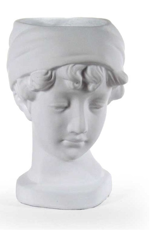 VASO TESTA DI MORO DONNA 25X18X29 CM IN COLORE BIANCO