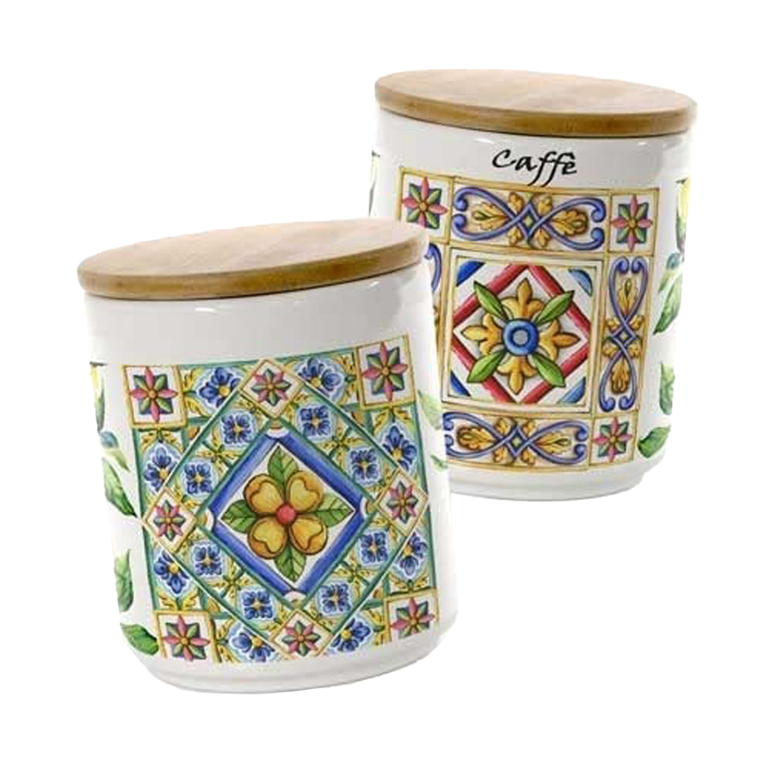 TERRA E SOLE BARATTOLO PER CAFFÈ REALIZZATO IN CERAMICA 10 X 12 CM