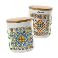 TERRA E SOLE BARATTOLO PER CAFFÈ REALIZZATO IN CERAMICA 10 X 12 CM