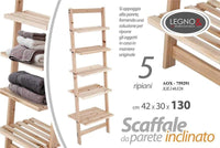 SCAFFALE DA PARETE INCLINATO CON 5 RIPIANO 42X30X H130CM