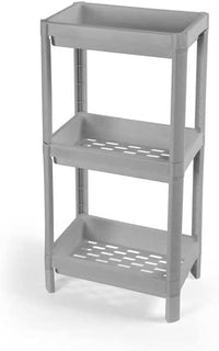 SCAFFALE IN PLASTICA CON 3 RIPIANI 36 X 23 X H70 CM COLORE GRIGIO