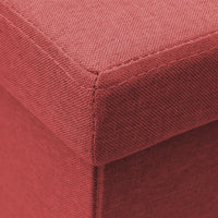 POUF LEA QUADRATO 38 X 38 CM IN COLORE BORDEAUX EFFETTO TESSUTO