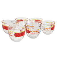 SET 6 TAZZINE LOOK CAFFÈ ESPRESSO REALIZZATE IN VETRO