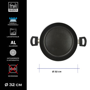 MA MAISON TEGAME ALTO LINEA ALESSIA 32 CM ANTIADERENTE E ANTIGRAFFIO IN ALLUMINIO