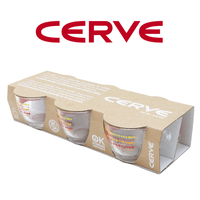 SET 6 TAZZINE LOOK CAFFÈ ESPRESSO REALIZZATE IN VETRO