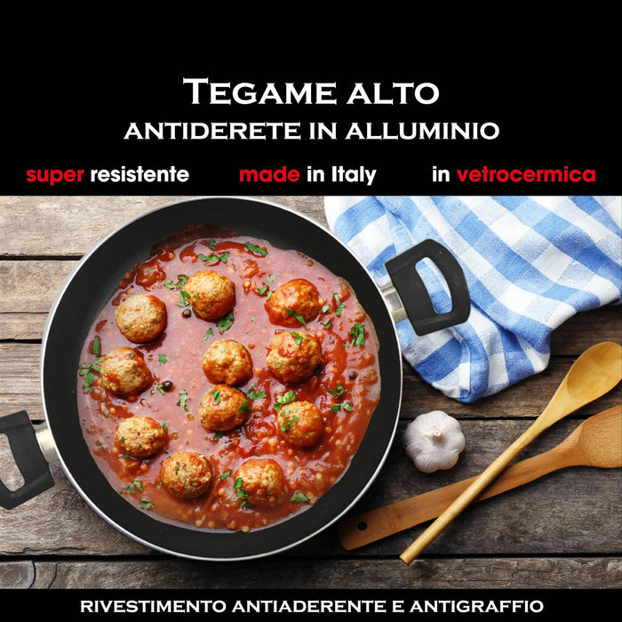 MA MAISON TEGAME ALTO LINEA ALESSIA 32 CM ANTIADERENTE E ANTIGRAFFIO IN ALLUMINIO
