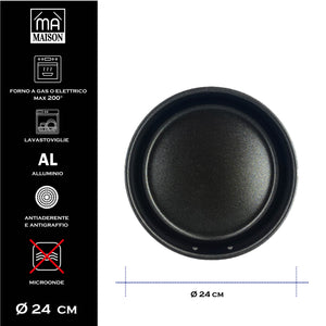 MA MAISON TORTIERA LINEA ALESSIA 24 CM ANTIADERENTE E ANTIGRAFFIO IN ALLUMINIO
