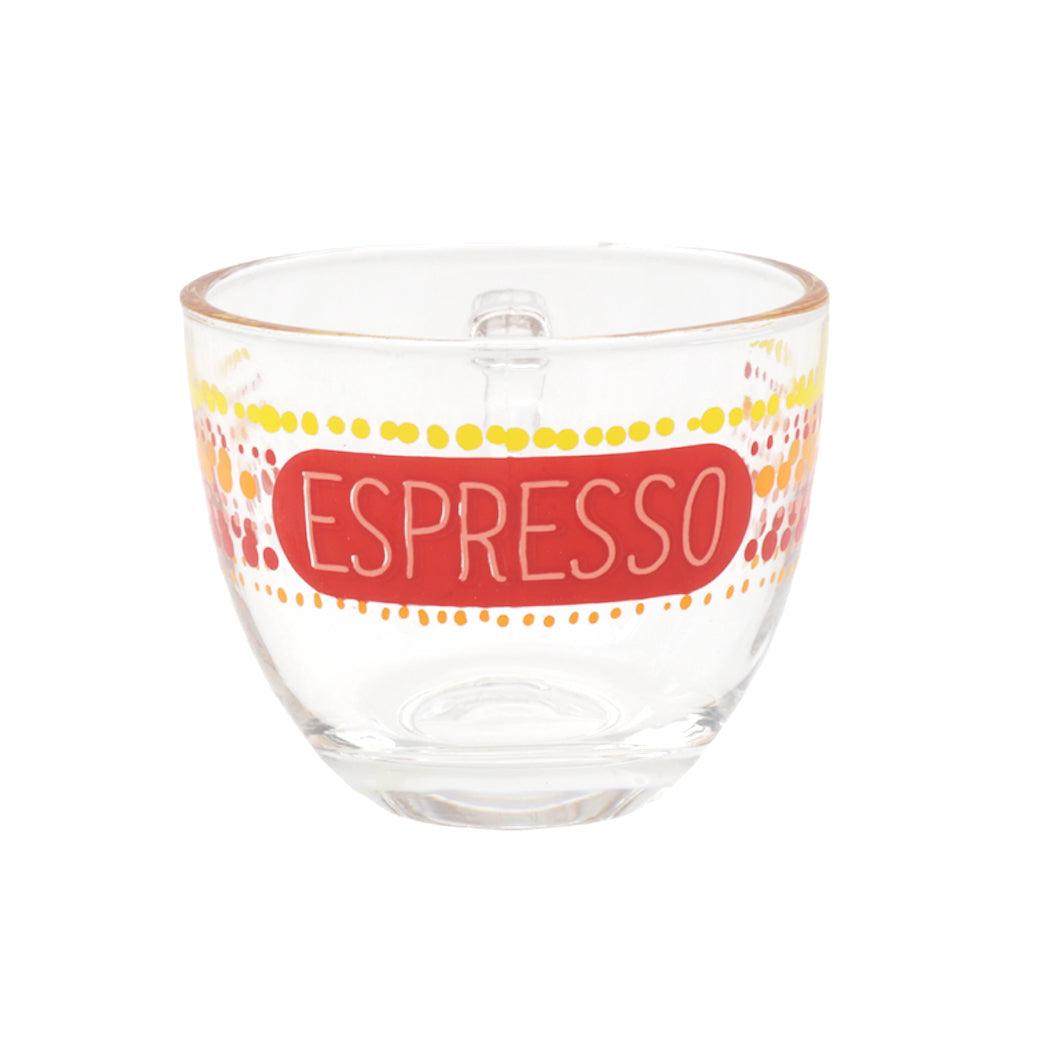 SET 6 TAZZINE LOOK CAFFÈ ESPRESSO REALIZZATE IN VETRO