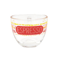 SET 6 TAZZINE LOOK CAFFÈ ESPRESSO REALIZZATE IN VETRO