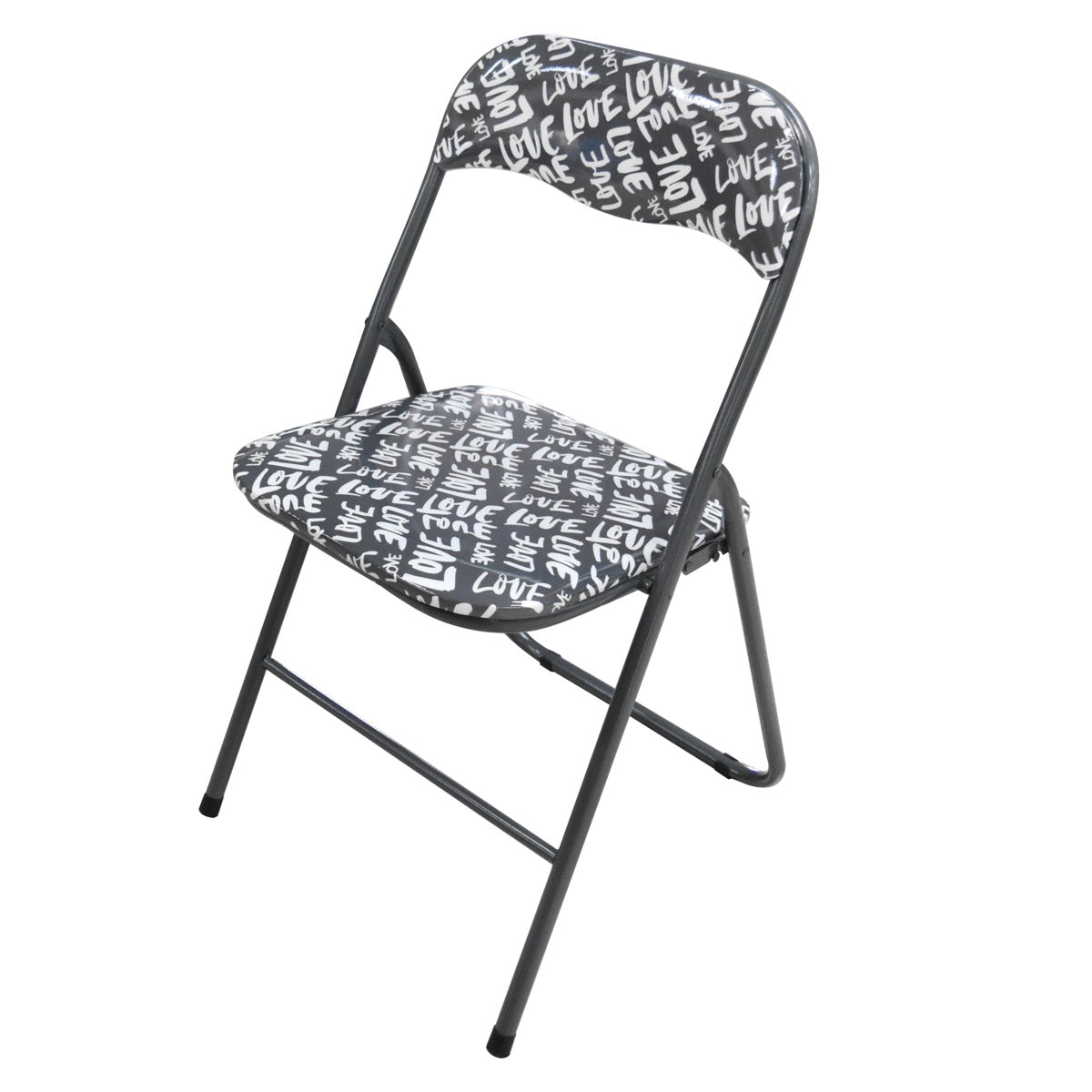 MAURY'S SEDIA LOVE PIEGHEVOLE CON DESIGN IN COLORE GRIGIO