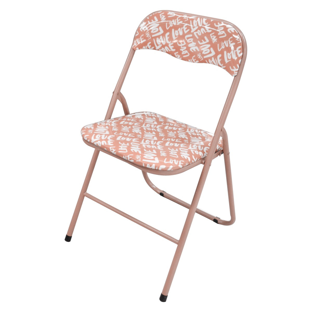 MAURY'S SEDIA LOVE PIEGHEVOLE CON DESIGN IN COLORE ROSA SALMONE