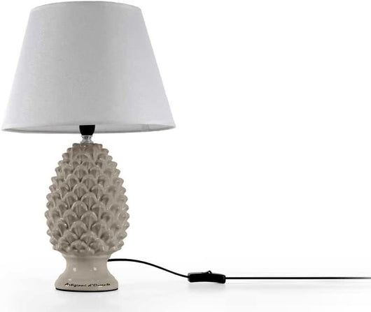 LAMPADA LUMETTO CON DESIGN A PIGNA CON BASE IN COLORE TORTORA 44.5 CM