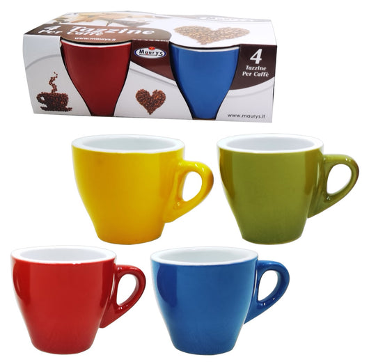 MAURY'S TAZZINE EXPRESS DA CAFFÈ IN SET DA 4 PEZZI MULTICOLORE