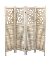 SEPARE CON 4 PANNELLI DA 40 CM IN LEGNO 160X170 CM COLORE NATURALE