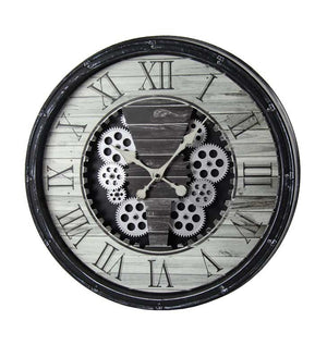 OROLOGIO DA PARETE CON INGRANAGGI IN MOVIMENTO 51X51X9 CM NERO