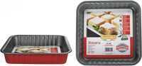 ROSSANA TEGLIA DA FORNO QUADRATA 24 X 24 CM CON FONDO ANTIADERENTE COLORE ROSSO