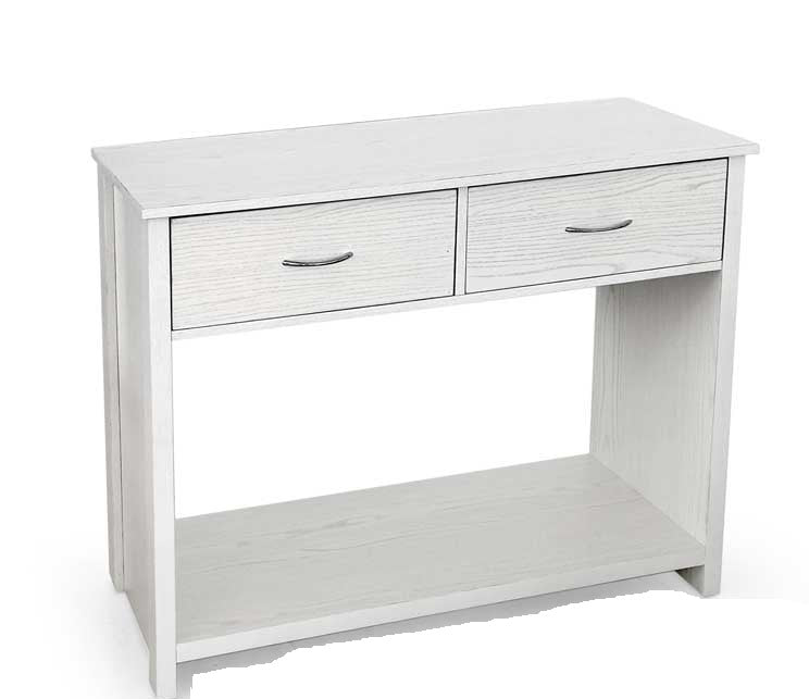 CONSOLLE IN LEGNO CON 2 CASSETTI  95 X 37 X 76 CM COLORE BIANCO