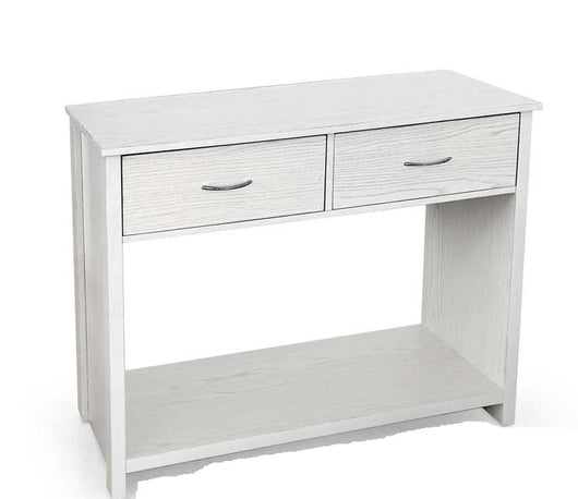 CONSOLLE IN LEGNO CON 2 CASSETTI  95 X 37 X 76 CM COLORE BIANCO