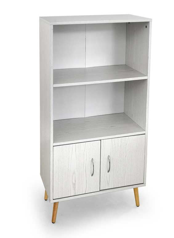 MOBILE DA ARREDO ALTO CON RIPIANO E 2 ANTE 60X30X115CM COLORE BIANCO