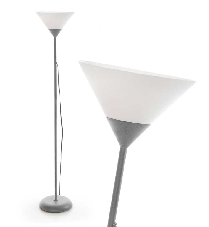 LAMPADA A PIANTANA DI METALLO 24X24X175CM IN COLORE GRIGIO