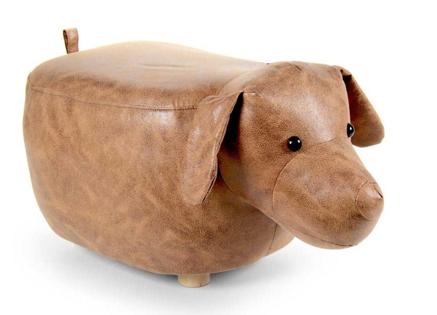 SGABELLO ABY A FORMA DI CANE IN SIMILPELLE 62X32 XH30 CM COLORE GIALLO