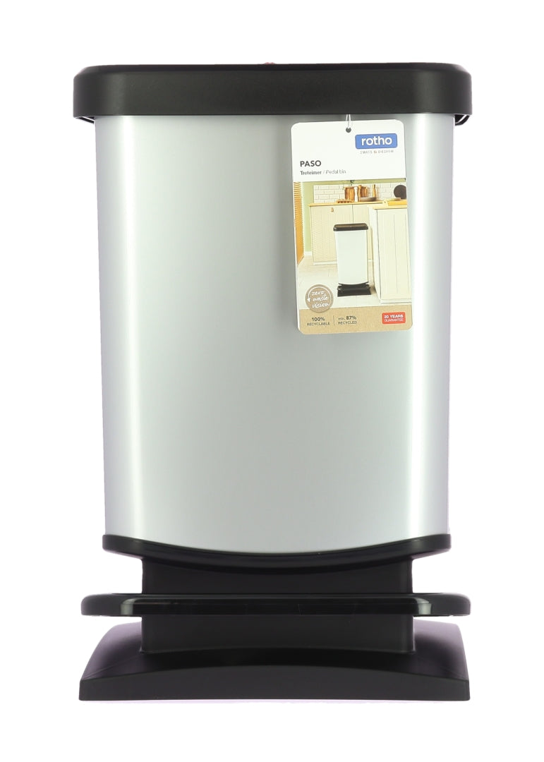 PATTUMIERA PASO CON APERTURA A PEDALE DA 20LT IN ACCIAIO