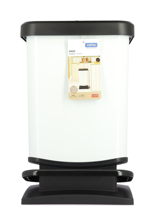 PATTUMIERA PASO CON APERTURA A PEDALE DA 20LT IN COLORE BIANCO