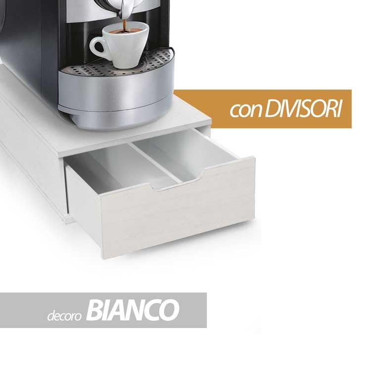 MAURY'S CASSETTO BIANCO PORTAOGGETTI IN LEGNO CON DIVISORI 22X32X10 CM