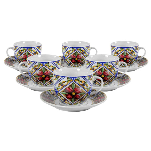 TERRA E SOLE SET DA 6 TAZZINE CON PIATTINO DA 80 ML