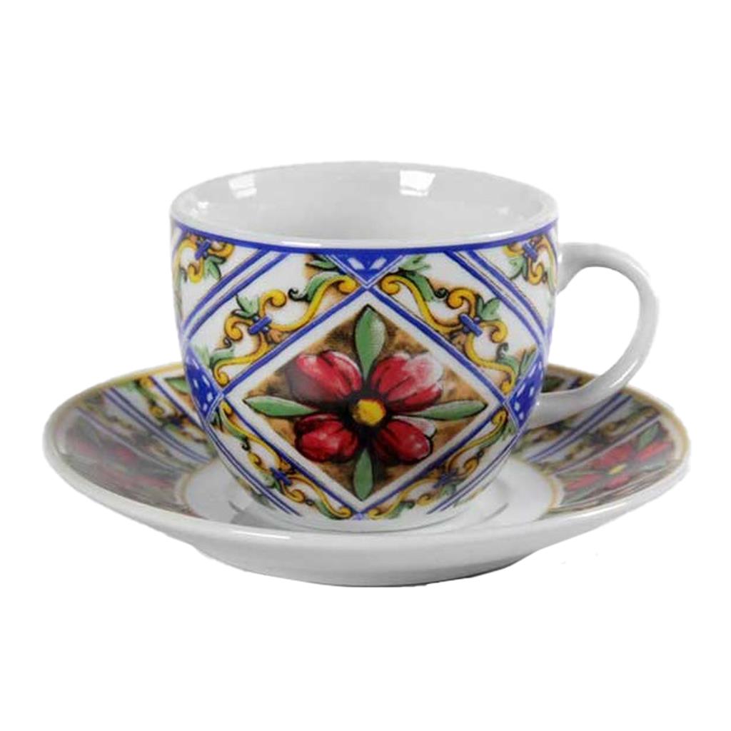 TERRA E SOLE SET DA 6 TAZZINE CON PIATTINO DA 80 ML