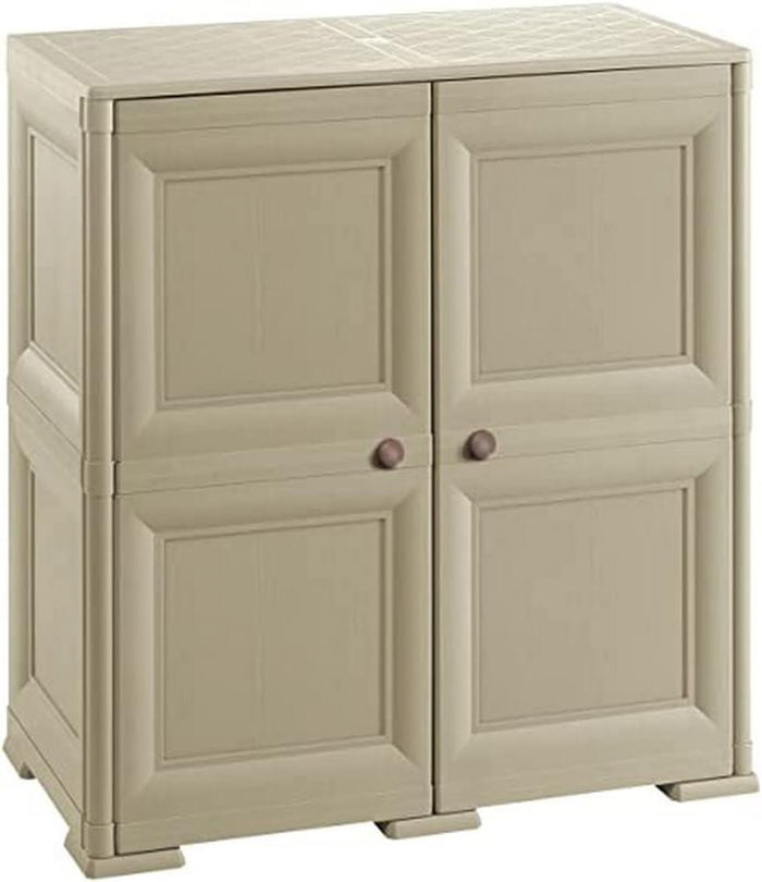 ARMADIO OMNIMODUS MODERNO 2 PORTE E 4 SCOMPARTI 79X43X86 CM TALPA EFFETTO LEGNO