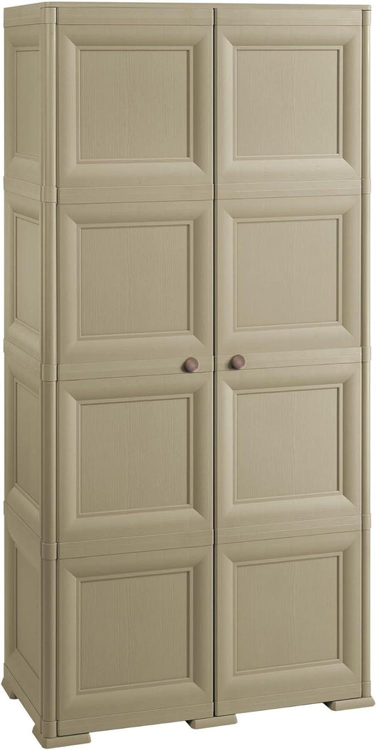ARMADIO OMNIMODUS MODERNO 2 PORTE E 8 SCOMPARTI 79X43X164 CM TALPA EFFETTO LEGNO