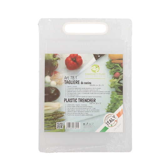 TAGLIERE DA CUCINA IN PLASTICA DA 26X18 CM BIANCO