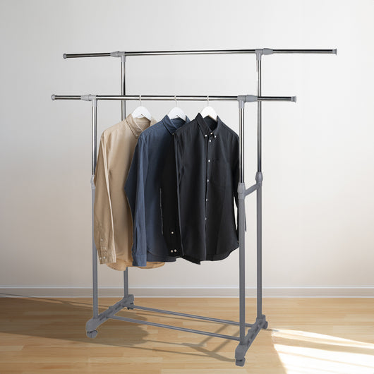 MAURY'S STORAGE APPENDIABITI DOPPIO ESTENSIBILE CON RUOTE IN COLORE SILVER