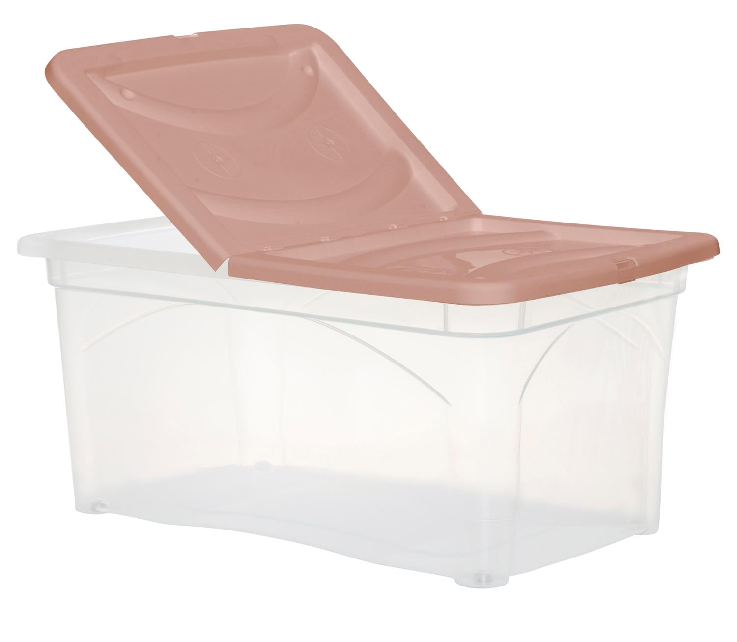 BOX PORTA INDUMENTI CON RUOTE DIMENSIONI 60X40X28 CM E COPERCHIO ROSA