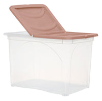 BOX PORTA INDUMENTI CON RUOTE DIMENSIONI 60X41X40CM E COPERCHIO ROSA
