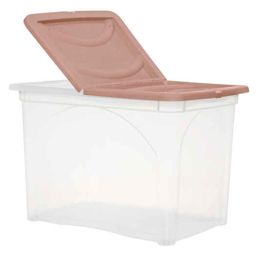BOX PORTA INDUMENTI CON RUOTE DIMENSIONI 60X41X40CM E COPERCHIO ROSA
