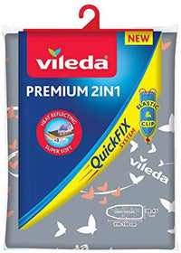 VILEDA PREMIUM COPRIASSE DA STIRO 2 IN 1 IN COTONE NATURALE COLORAZIONE ASSORTITA