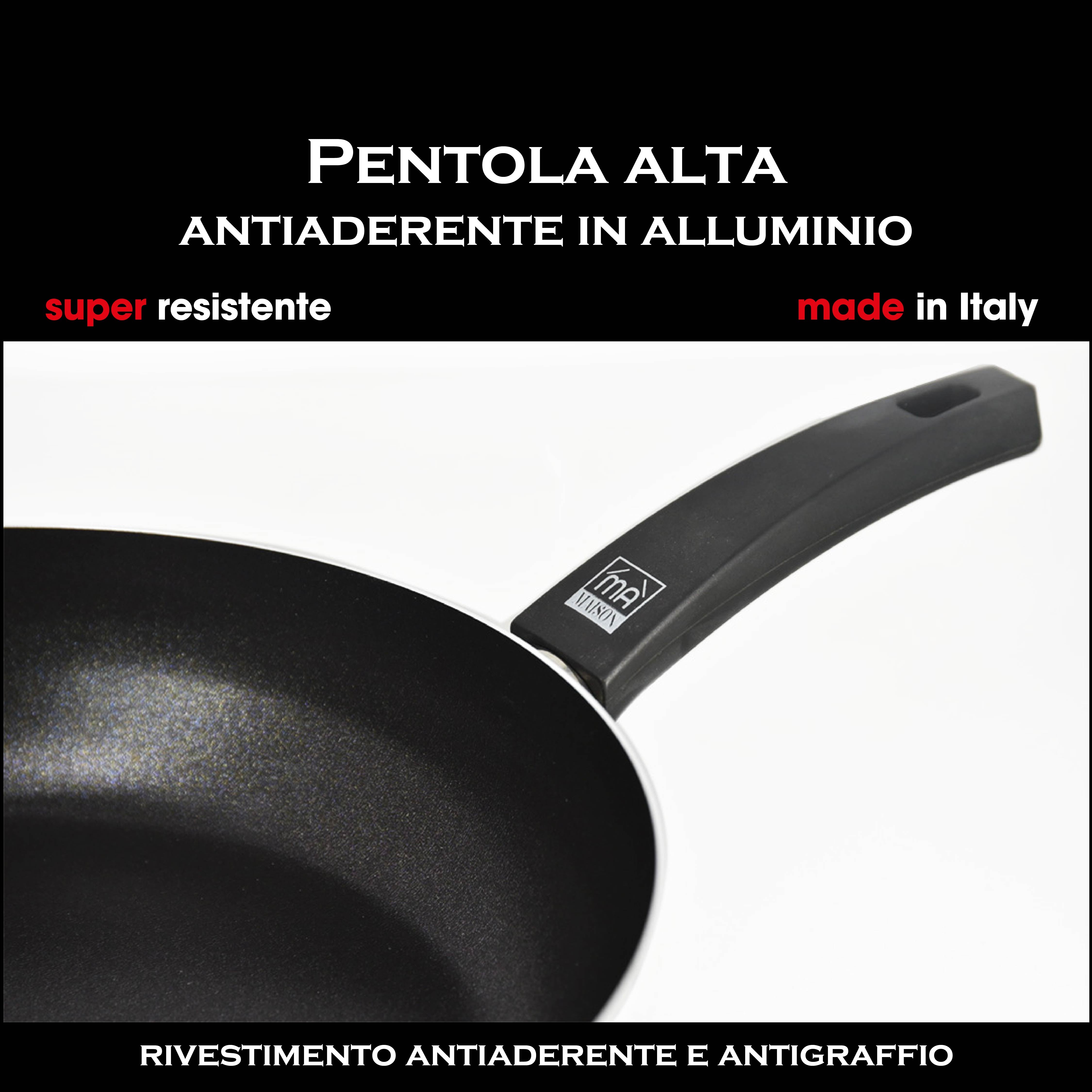 MA MAISON PADELLA ALTA LINEA ALESSIA 26 CM ANTIADERENTE E ANTIGRAFFIO IN ALLUMINIO