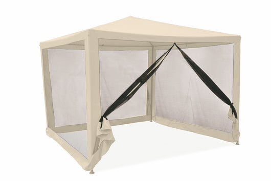 GAZEBO CON ZANZARIERA IN FERRO 3 X 3 METRI COLORE ECRU