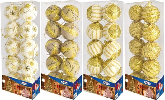 MAURY'S PALLE DI NATALE POLISTIROLO 6CM 10PZ ORO COLORI ASSORTITI