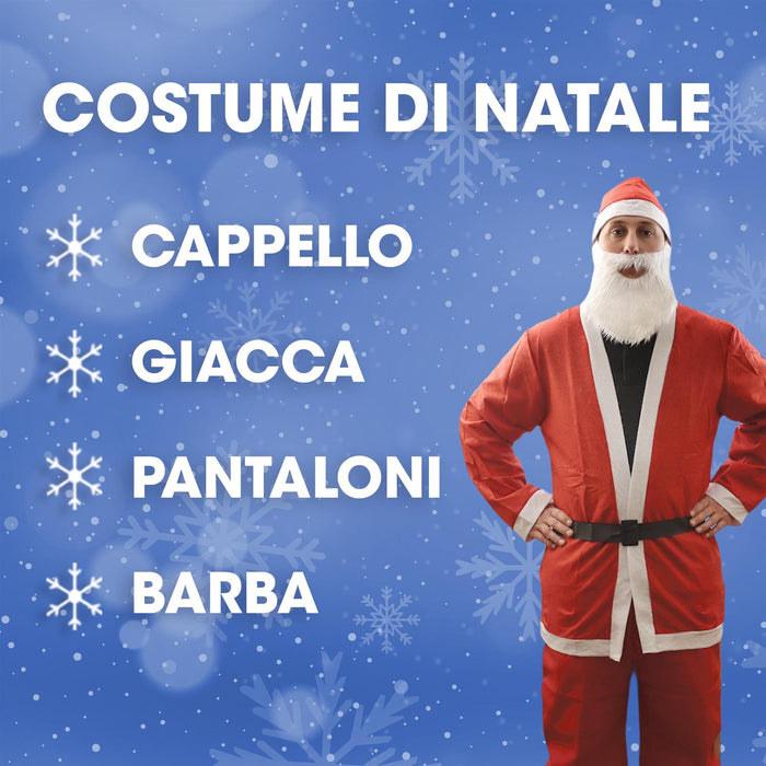 MAURY'S COSTUME DA BABBO NATALE PER UOMO ADULTO IN TAGLIA UNICA