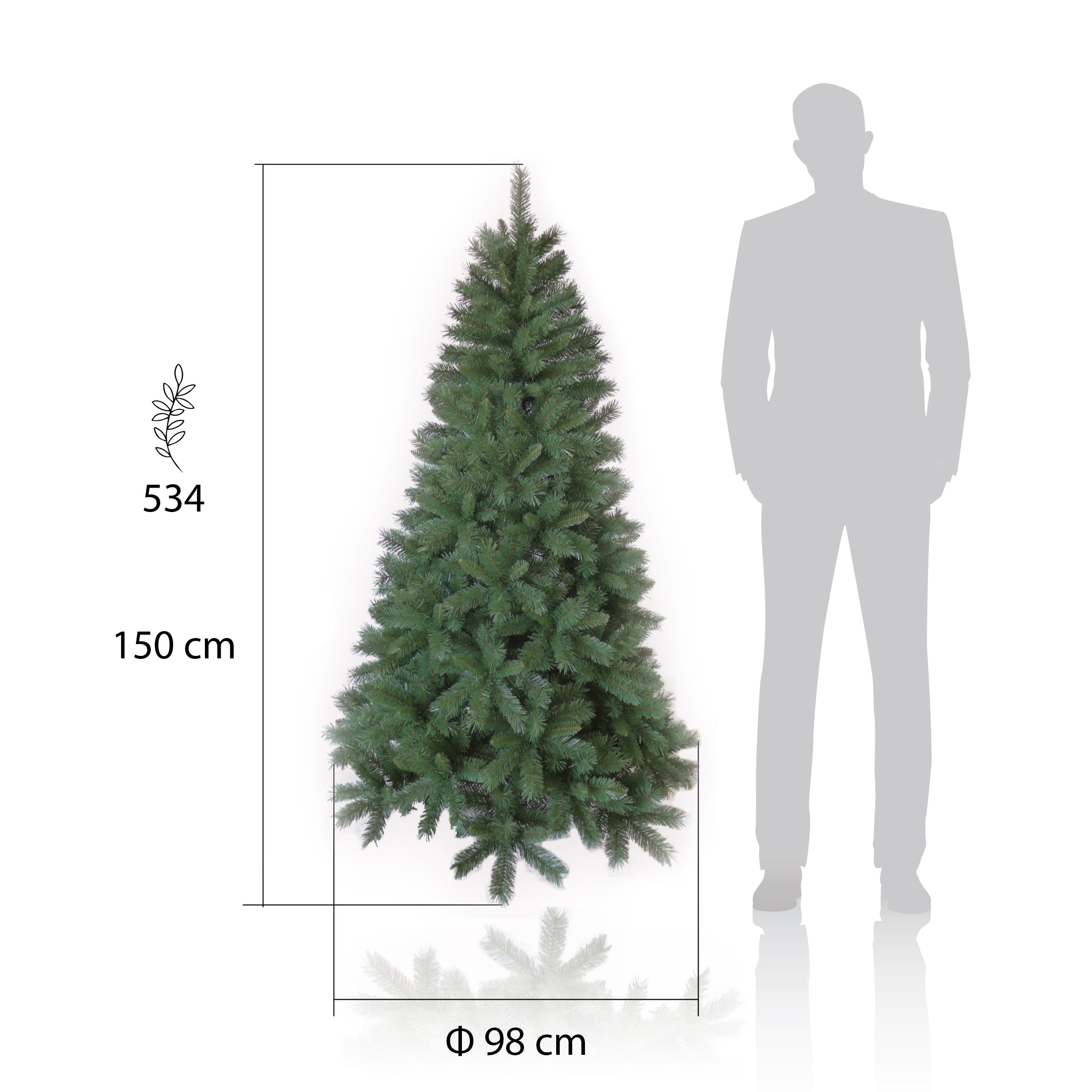 ALBERO DI NATALE MONTEMAURO 150 CM VERDE ARTIFICIALE