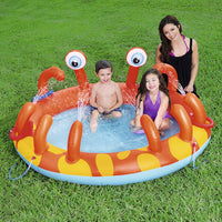 BESTWAY PISCINA GONFIABILE GRANCHIO BIMBI CON GIOCHI D'ACQUA 165 X 150 X 63 CM